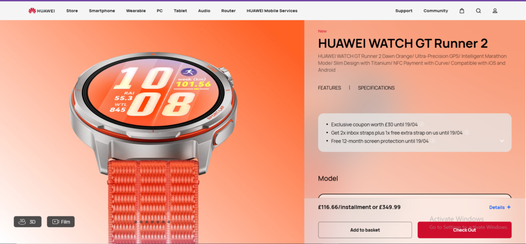 HUAWEI Watch GT Runner 2: Advanced Lightweight Smartwatch for Endurance Athletes
